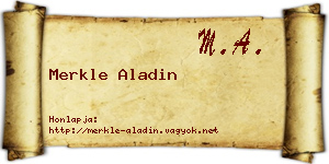 Merkle Aladin névjegykártya